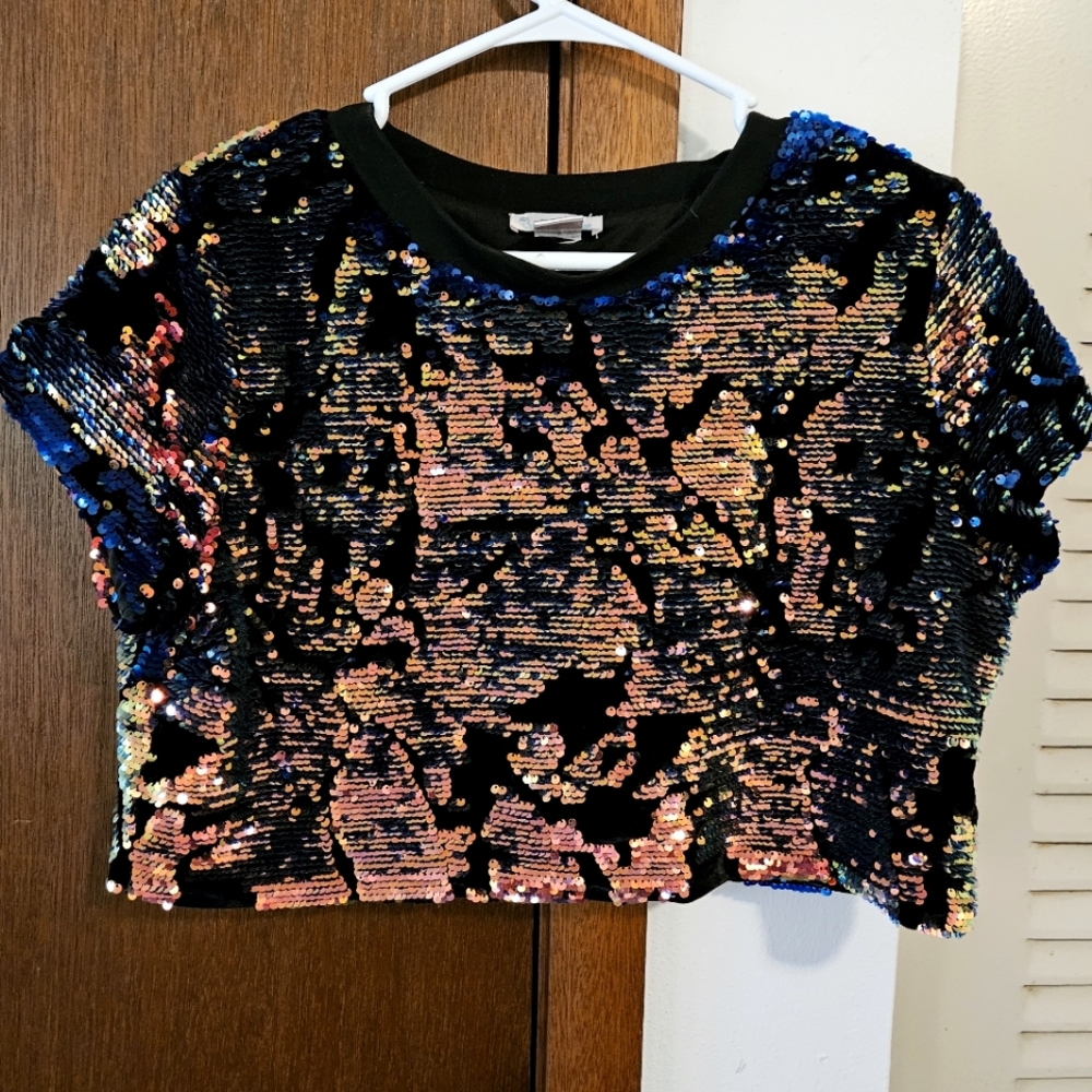 Sequin crop top- L